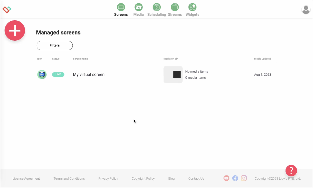 Liqvid.io — content management on business TVs